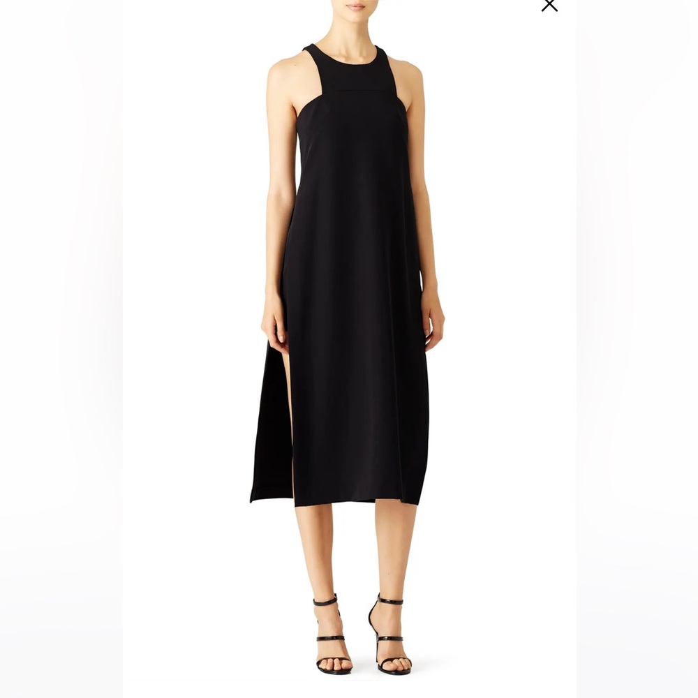 NWT MILLY Megan Black Midi Dress size 6